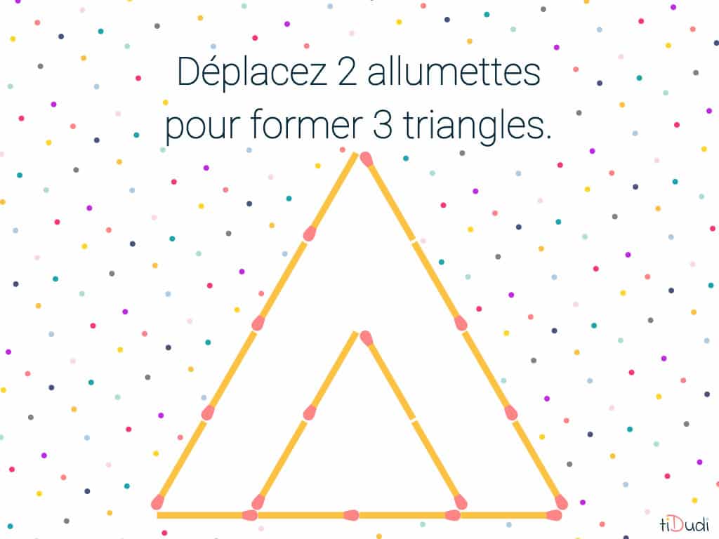 énigme avec des allumettes des 2 triangles