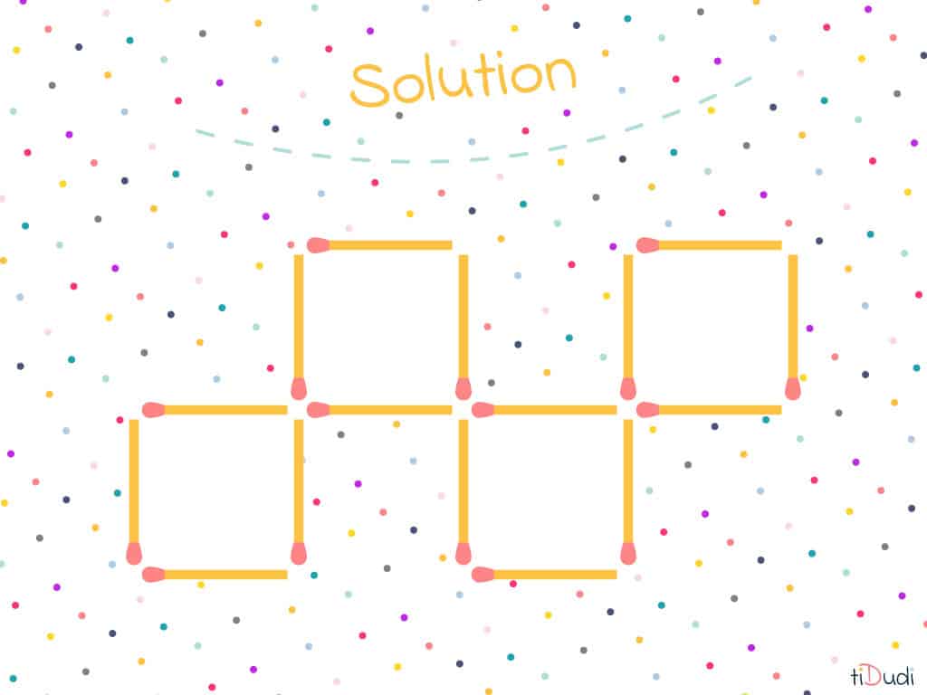 solution de l'énigme allumette des 4 carrés
