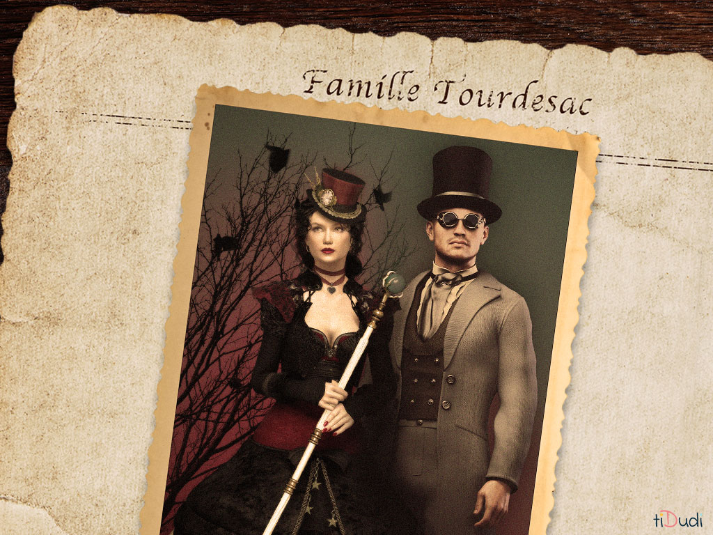 Portrait de deux membres illustres de la famille Tourdesac. Escape game gratuit "Il faut sauver le Manoir Tourdesac"